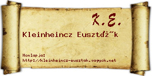 Kleinheincz Euszták névjegykártya